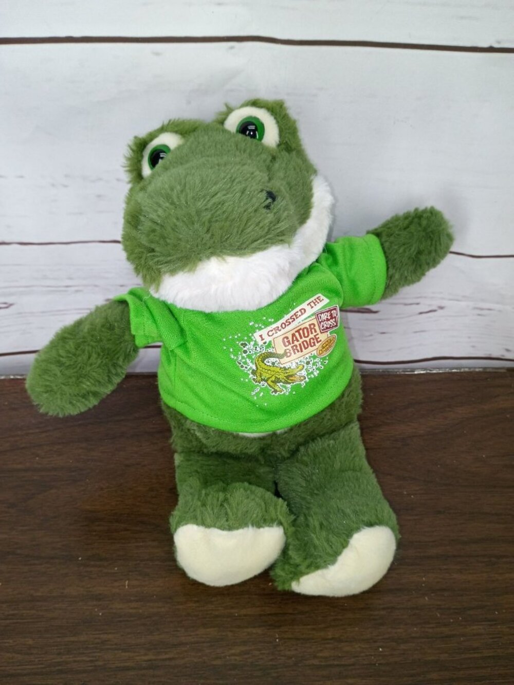 Fiesta Green Plush Alligator With "I Crossed The Gator Bridge" T-Shirt - Soft St